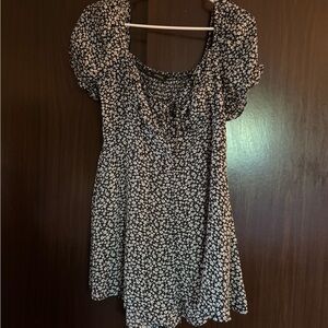 Floral Black and White Women's Romper